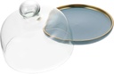 Dessert Cupcake Holder Lid Cake Plate with Glass Lid Food Storage Plate