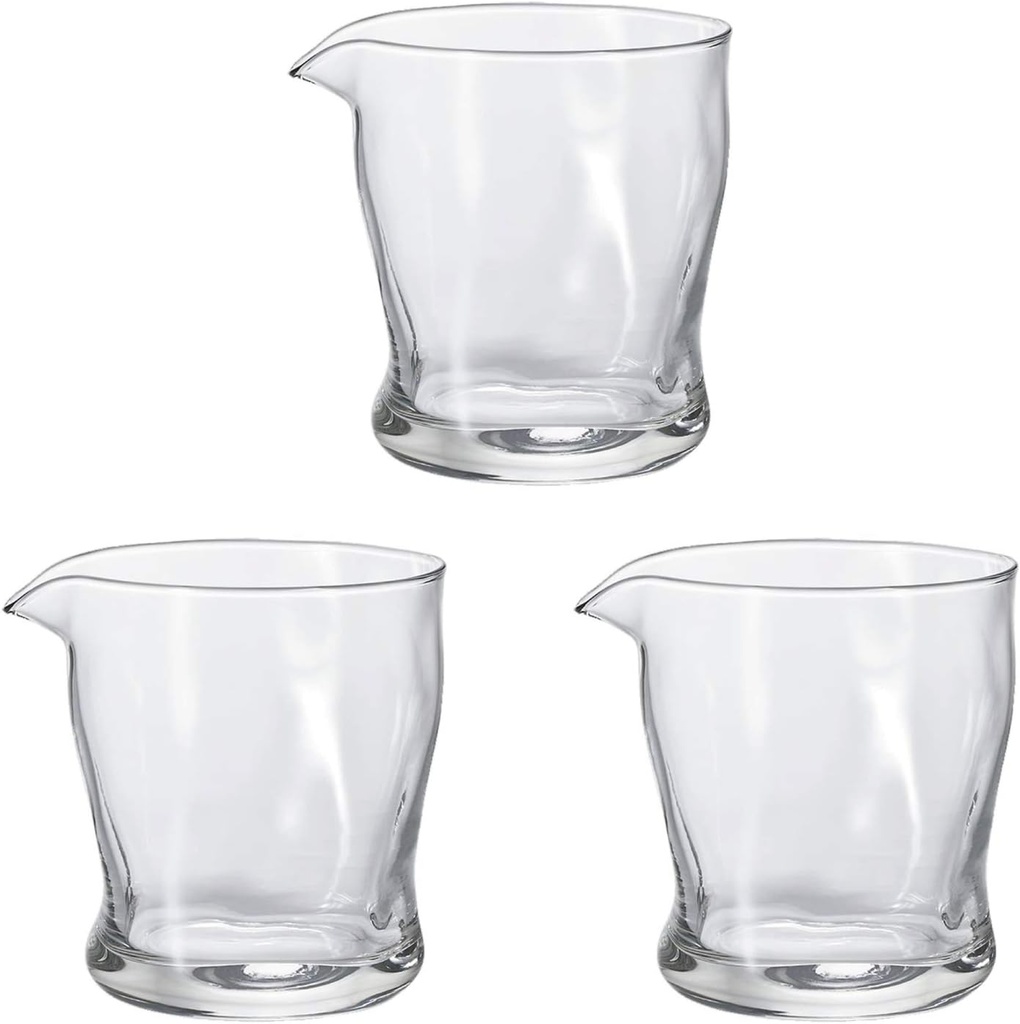 ADERIA B-2889 Sake Bottle, Clear, 16.7 fl oz (473 ml), Scissors, Single Mouth, Set of 3, Made in Japan