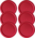 Replacement Lids fits Pyrex 4-Cup Glass Food Storage Container Bowls, 6-Inch Plastic Round Lids Covers for Pyrex 7201-PC, Airtight & Leakproof (6-Pack, Red)