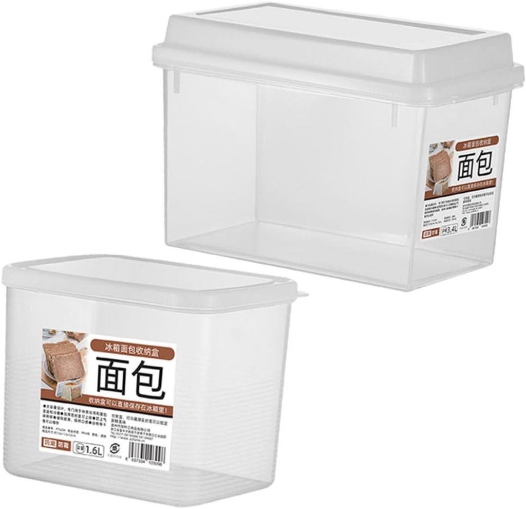 2pcs Box Toast Storage Box Bread Snack Organizer Food Display Food Containers with Lids Bakery Display Case Cookie Display Large Storage Containers Transparent Pp