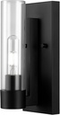 GLOBE Electric 1-Light Wall Sconce, Matte Black, Clear Glass Shade, Modern Industrial, Dimmable, 65000104