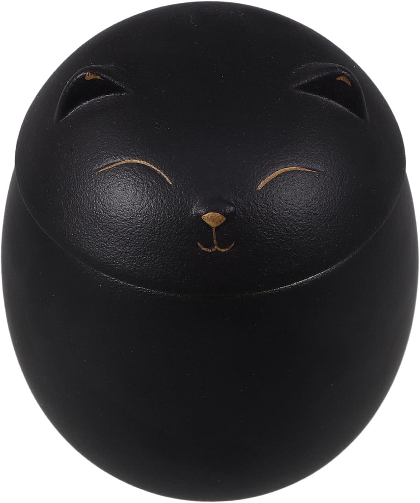 Alipis Ceramic Tea Canister Cute Cat Shaped Candy Dish with Airtight Lid Cookie Jar Snack Containers for Coffee Bean, 12.50X10.70X10.70CM, Black, V1QODC2WVTC0860510EEFR