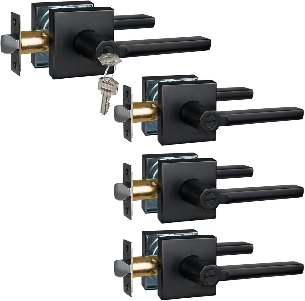 1pc Keyed Entry Door Lever & 3pc Privacy Door Levers