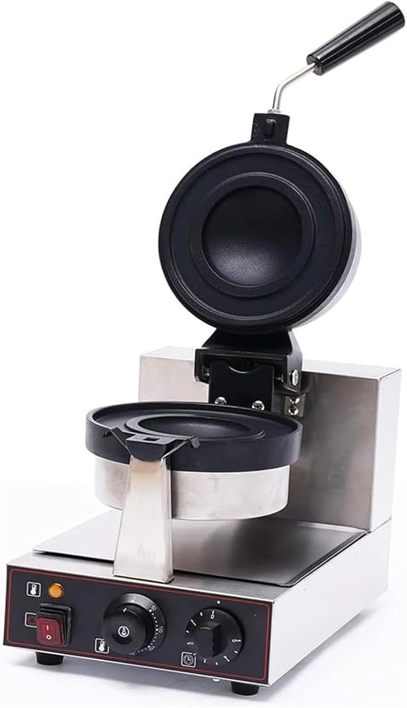 Ice Cream Filling Burger Machine,Stainless Steel Round Hot Press Bread Machine,Commercial Hamburger Waffle Maker,Time & Temperature Control,Suitable for Home Kitchen