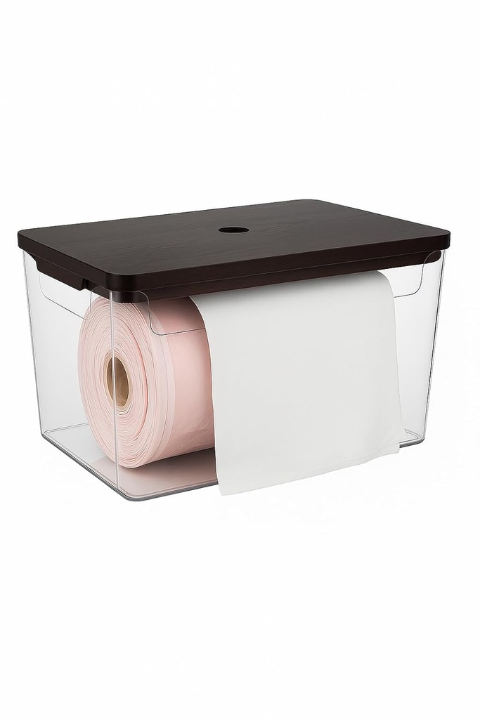 Nina's Stackable Storage With Wood Pine Top for Laundry Room Organization, Extra Large Trash Bag/Garbage Bag Dispenser, Under Sink Organizer, Pantry Organizers , Trash Holder