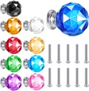 Youyole 10 Pcs Dresser Crystal Knobs 30mm Glass Pull for Cabinets and Drawers Knobs for Dresser Drawers and Kitchen(Artsy Style)