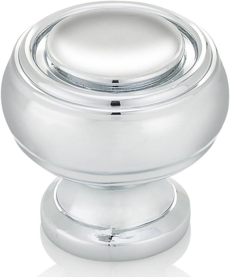 Southern Hills Polished Chrome Cabinet Knobs | Easy to Install Cabinet Pulls | Perfect for Modern & Upscale Kitchen and Vanity Cabinets | Drawer Pulls | Pack of 5 | SHKM019-CHR-5