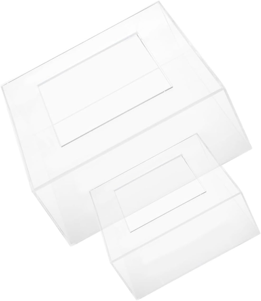 VALICLUD 2pcs Cake Display Stand White Cake Stand Square Fillable Holder Cake Carrier Birthday Cake Stand LED Wedding Cake Stands for Tray Risers Dessert Displays Clear Transparent Acrylic