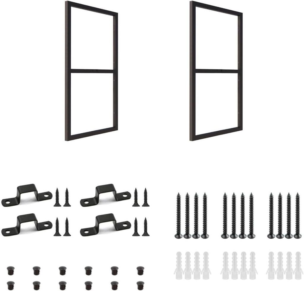 2-Tier Square Shelf Bracket, 26-3/8" Height, Wall/Ceiling Mount Storage Shelving, Black Powder-Coated Carbon Steel Carbon Steel, Rust-Resistant, 110 lbs Capacity, 2 Pack