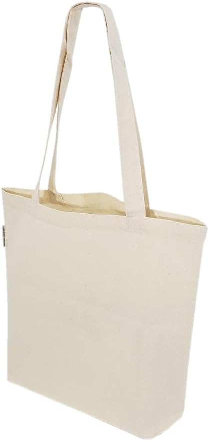 Premium Organic Cotton Canvas Tote Bags Eco-Friendly Reusable Shopping Totes Natural Carry-All Durable & Stylish - Pack of 12