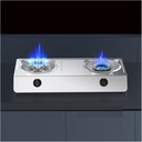 Desktop Gas Stove,Stainless Steel Double-burner Gas Stove,with Flameout Protection,for Outdoor Cooking, Emergency(LPG)