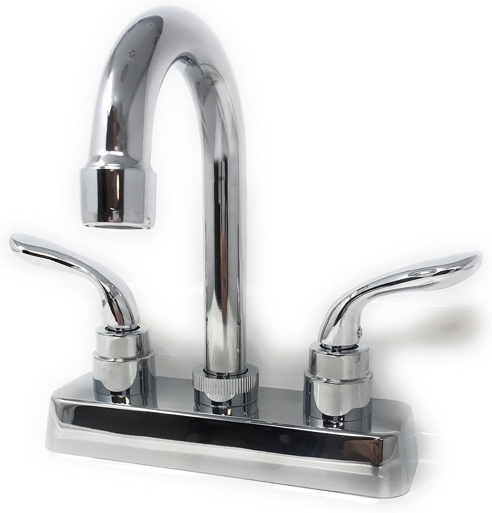 4" Faucet Bathroom Bar Utility Sink Plastic Chromed, 2 ADA Push Handles [PRO-3735P] - Grifo de Plastico de Calidad para baño o cocina