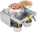 LYNICESHOP Double Head Oil Press Machine, Oil Press Machine Stainless Steel Automatic Oil Extractor Oil Presser Kitchen Oil Presser Pressing Mill Maker Machine with Intelligent Control