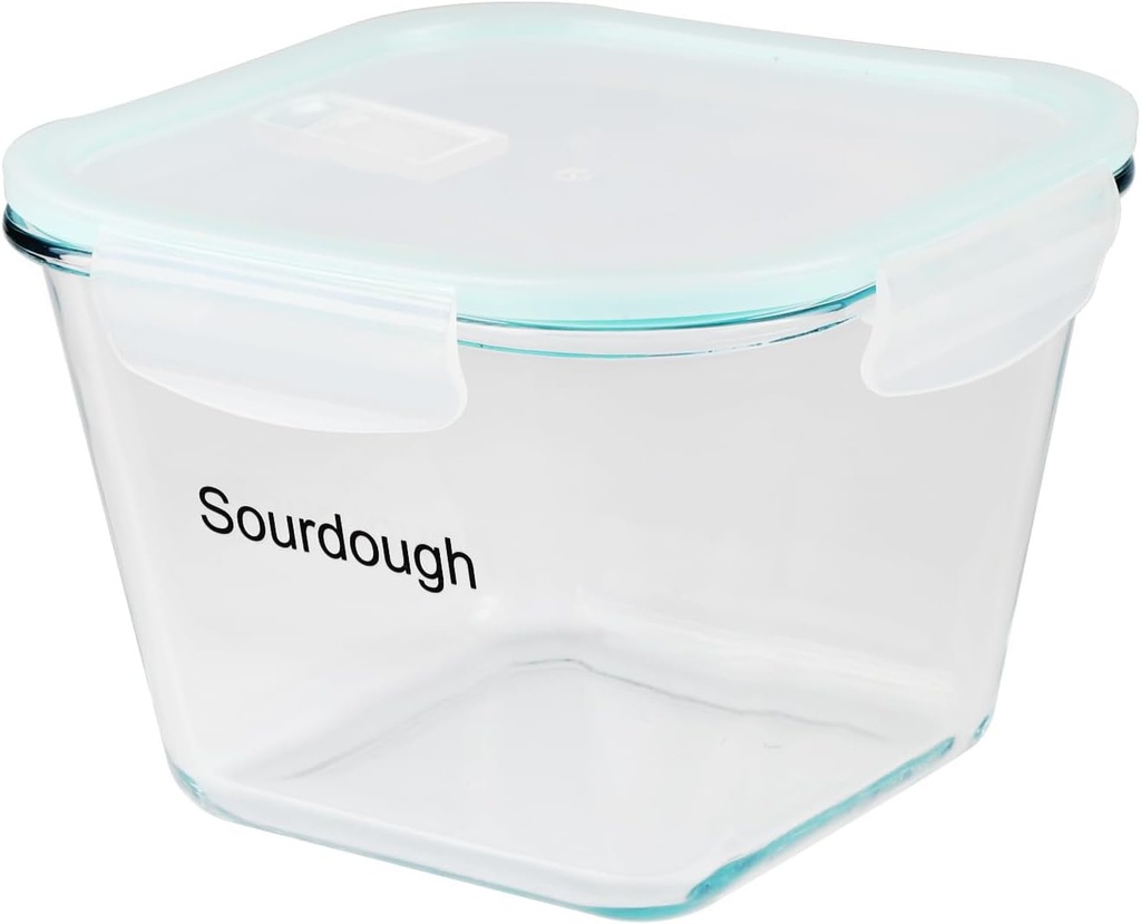 2.1 Liter Sourdough Starter Jar -Borosilicate Glass Sourdough Jar - Sour Dough Starter Jars for Sourdough with Lid - Large Clear Jars with Wide Mouth - Dishwasher Safe Clear