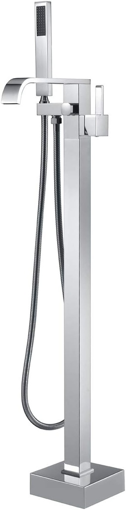 Freestanding Bathtub Faucet Tub Filler Faucets Chrome Floor Mount Brass Single Handle with Hand Shower