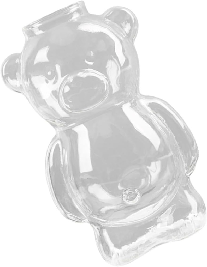 Bear-shaped Glass Cup Large Capacity Cartoon Drink Holder for Juice and Tea Creative Cute Design for Cold Beverages Capacity