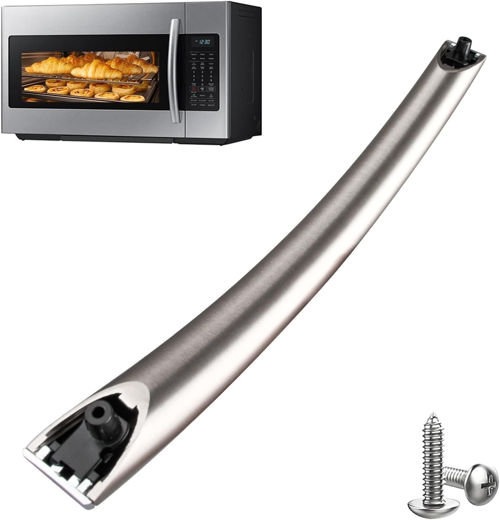 Upgraded Microwave Door Handle DE94-02933A, for Samsung Microwave Handle Replacement Part for DE64-02522A AP5622966 PS4239327 2448710, with 2 Screws