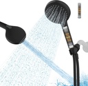 Hibbent Filtered Shower Head with Handheld, High Pressure 10 Spray Showerhead with Filters, Water Softener for Hard Water-Remove Chlorine, Reduces Dry Itchy Skin, Improve Skin& Hair Texture, Black