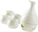 Ceramic Sake Set with Warmer Sake Bottle Multifunctional for Drinking 4 Ceramic Cups Traditional for Christmas Family Home