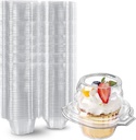 120 Packs Individual Cupcake Containers Stackable Single Compartment Cupcake Disposable Carrier Holder Box Deep Dome Clear Plastic BPAFree (120 counts)
