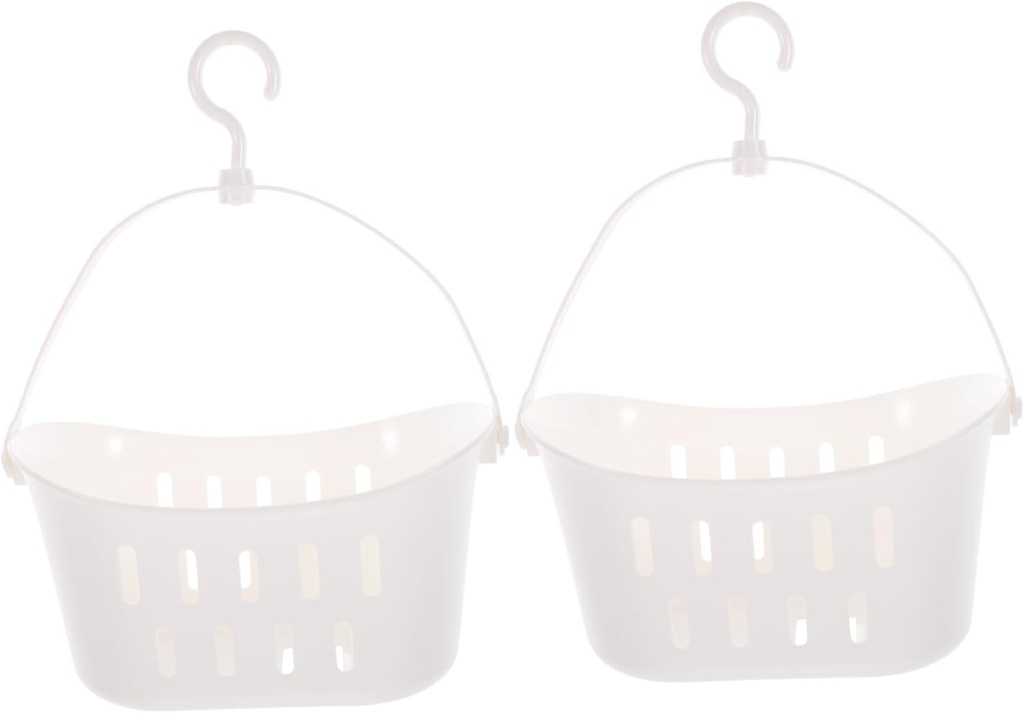 Garneck 2pcs Utility Basket Storage Drain Baskets Pp Material Multifunctional Hanging Organizer for Bathroom Kitchen Office