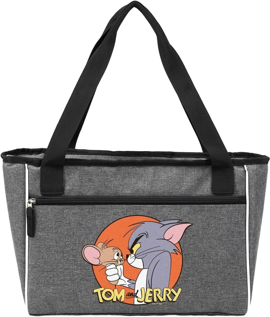 Popfunk Tom and Jerry Characters Soft Sided Insulated Tote Cooler Bag, Lightweight, Thermal and Reusable for Grocery, Picnic, Beach, Work
