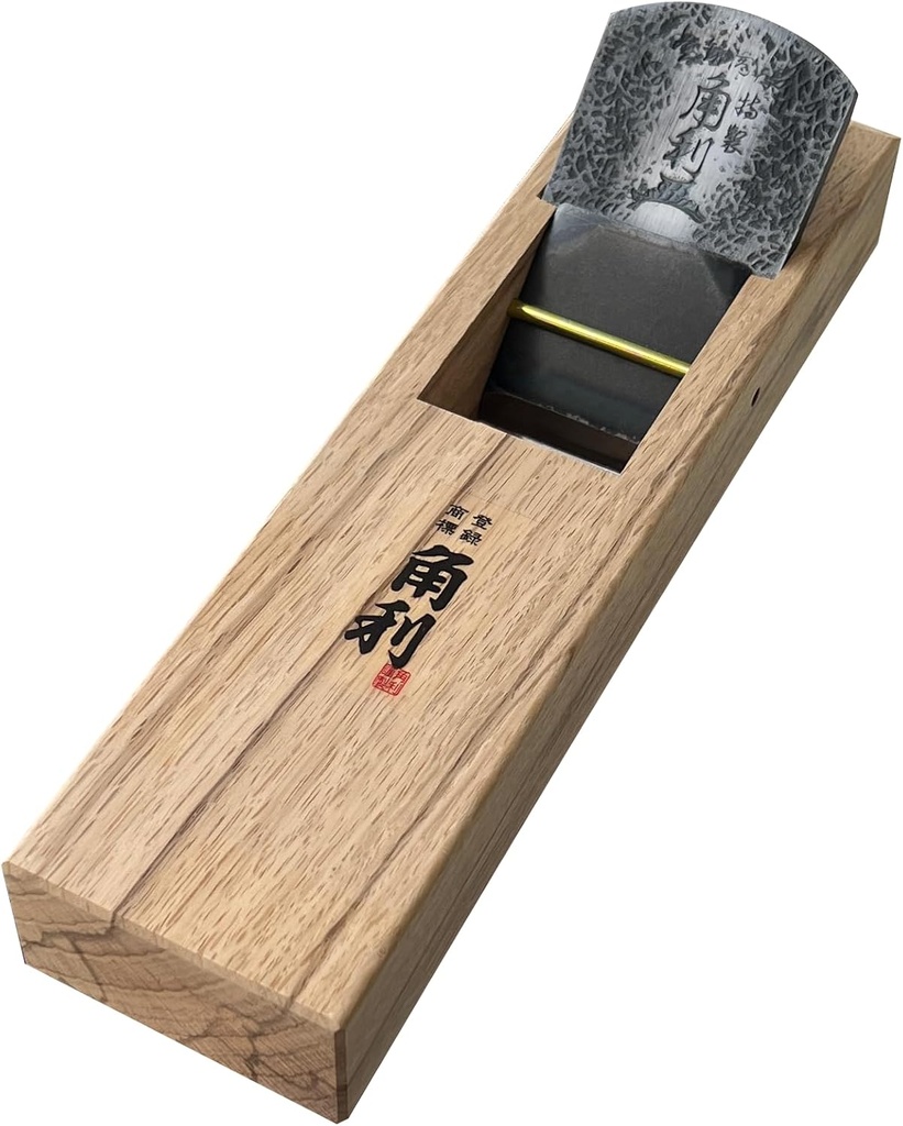 KAKURI Japanese Block Plane 50mm for Woodworking, KANNA Smoothing Plane Manual Hand Planer Tool for Finishing Wood, 9.5 x 2.5 x 2.3 inches, ECO Oak Body, Made in JAPAN