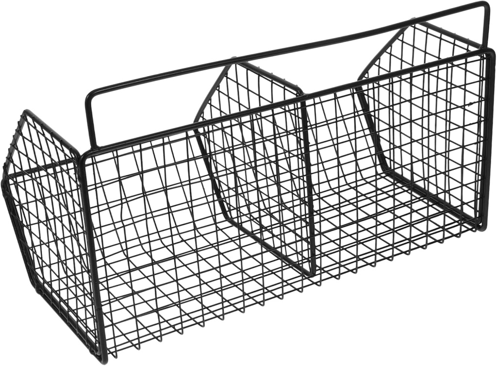 Mobestech Wall-mounted Multifunctional Wire Storage Basket for Kitchen Double Design for Fruits Vegetables and Garlic Easy Organization and Freshness Maintenance