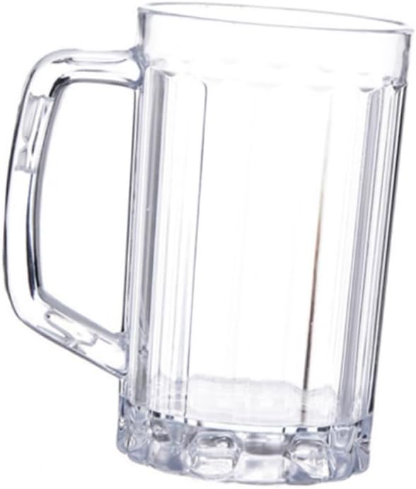Acrylic Beer Mug Cup with Handle Reusable Drinkware for Home Bar for Beer Juice and Water Barware for Parties and Everyday Use