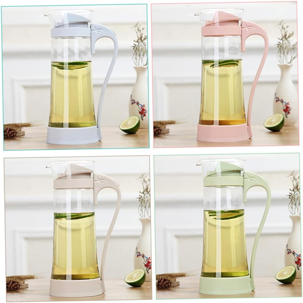 PRETYZOOM 1200ml Glass Cold Water Kettle Tea Jug Infuser Perfect for Iced Tea Pitcher Drink Pitcher Lid