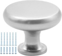 6 Pack Brushed Satin Nickel Cabinet Knobs, Round Kitchen Cabinet Knobs, Brushed Satin Nickel Drawer Knobs for Cabinet Closet Cupboard Drawer Dresser Door Wardrobe
