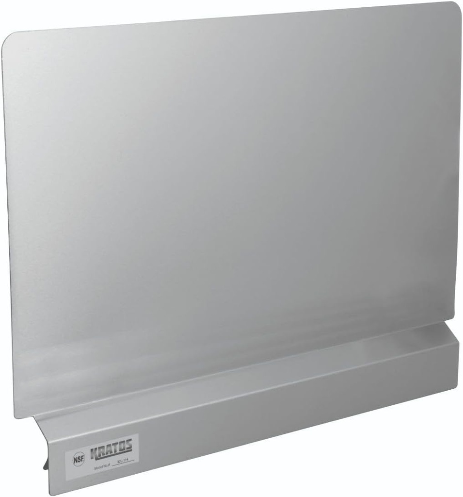 Kratos Stainless Steel Fryer Splash Guard, 24" x 18" Universal Design Splash Guard for Commercial Deep Fryers, 18 Gauge Stainless Steel, Left or Right Side Fryer Splash Guard (2/Pack)