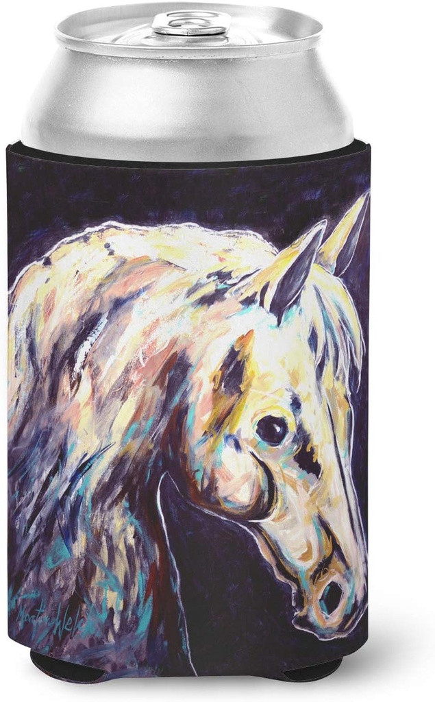 Caroline's Treasures MW1333CC Knight Horse Can or Bottle Hugger Cooler Washable Drink Sleeve Collapsible Beverage Insulated Holder, Can Hugger, Multicolor