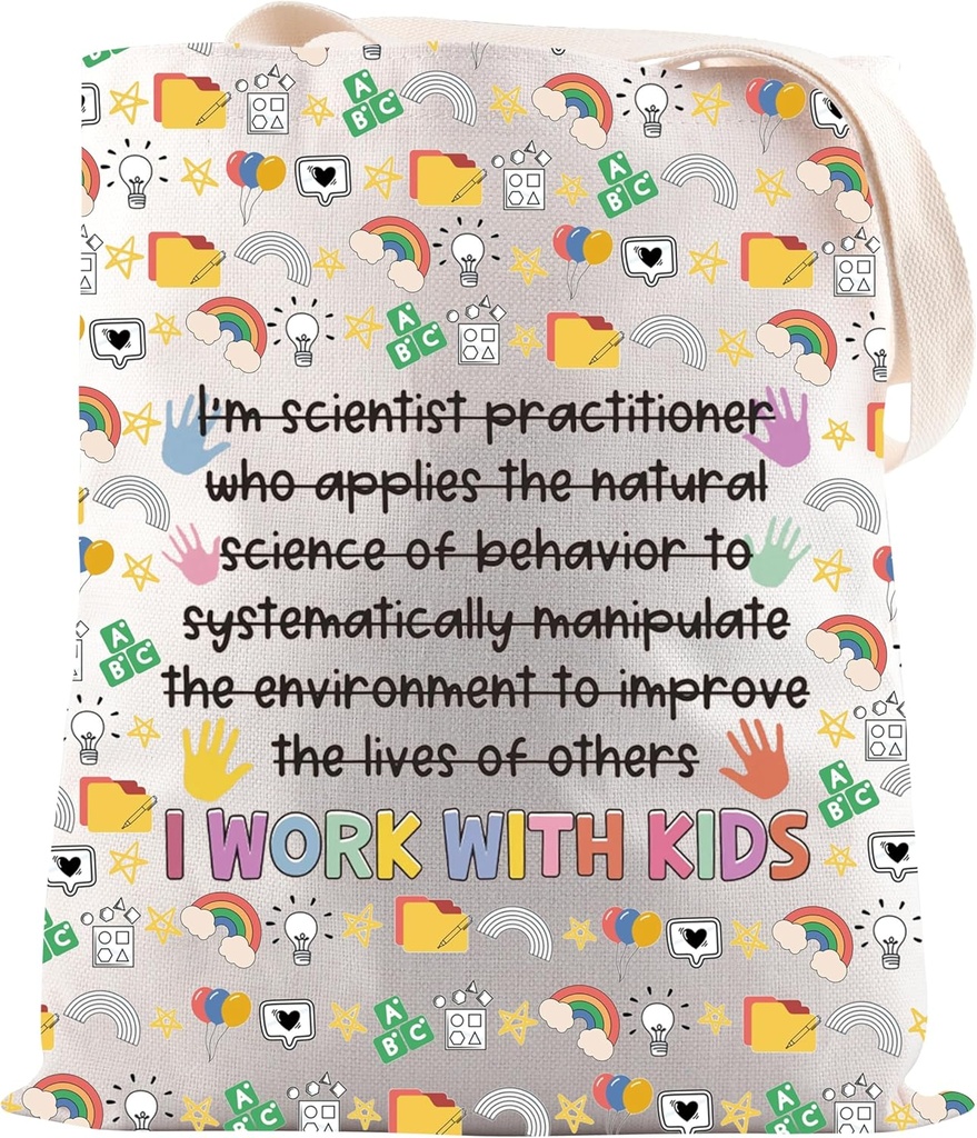 JNIAP RBT Registered Behavior Tech Work With Kids Tote Bag Autism Clinic SPED Para Gift