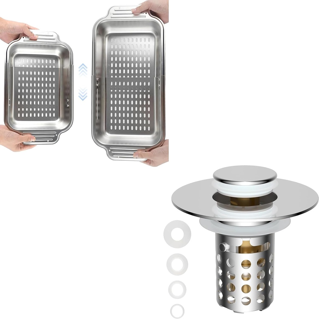 Bathroom Sink Drain Strainer Hair Catcher Kitchen Over The Sink Colander