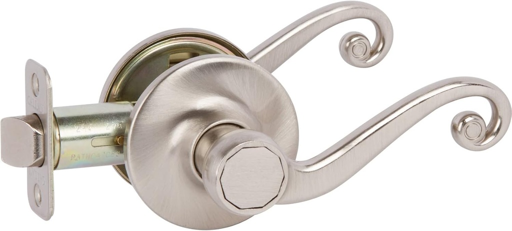Delaney Callan Hardware Lexington Passage Door Handle, Fits Doors 1-3/8 to 1-3/4 in. Thick, Satin Nickel Finish –Reversible Left/Right-Handed Hallway & Closet Door Lever with Latch–Easy to Install