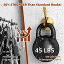 ZUONAI Gold Hooks 12 Pack Brushed Gold Wall Hooks Heavy Duty Metal Coat Hooks for Hanging Coats and Hat Hooks Wall Mounted Towel Hooks for Bathrooms