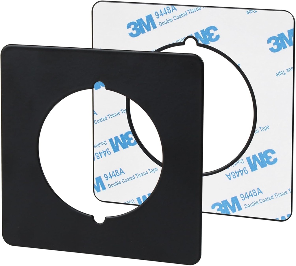 Scar Plate Square for Damaged Doors,Door Knob Plates Square Version Fits Under Existing Locks Repairing and Reinforcing Loose Door Knob Black (2 Pcs with Stickers