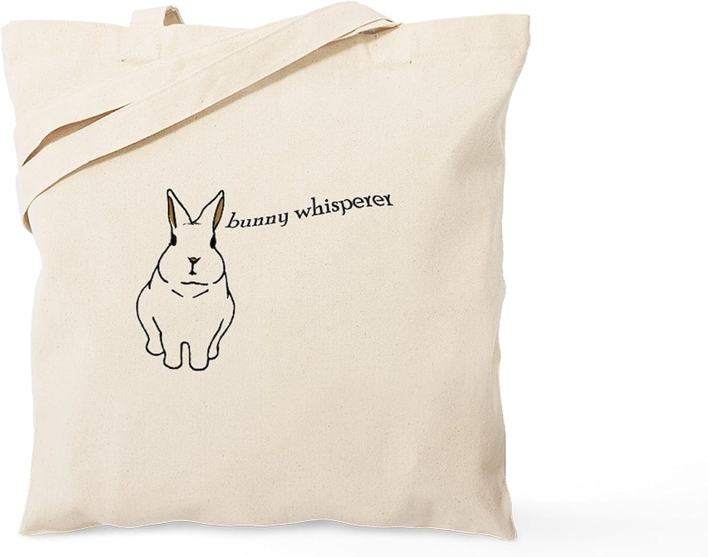 CafePress Bunny Whisperer Tote Bag Natural Canvas Tote Bag, Reusable Shopping Bag