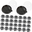 VICASKY 50Pcs Transparent Moon Cake Boxes Dome Cake Containers with Sealed Cover Compact Holder for Dessert Shops Party Gatherings Home Use