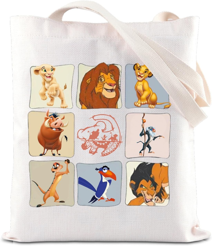 FOTAP Lion Merch King Characters Group Inspire Tote Bag Magic Kingd*m Gift WDW Trip Gift Simba Timon Fan Gifts