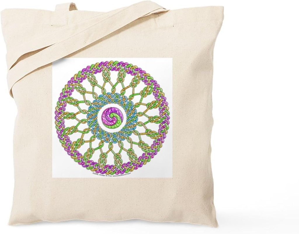 CafePress Celtic Spring Easter Mandala Tote Bag Reusable Natural Beige Canvas Shopping Bag