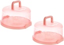 Round Cake Storage Box Lid Portable Cake Carrier Handle Pp Material Leakproof for Travel Dessert Box