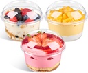 Qeirudu 50 Pack 16 Oz Clear Plastic Dessert Cups with Dome Lids, Acai Bowls Party Serving Bowls for Ice Creams, Cakes, Parfaits, Snacks, Fruits