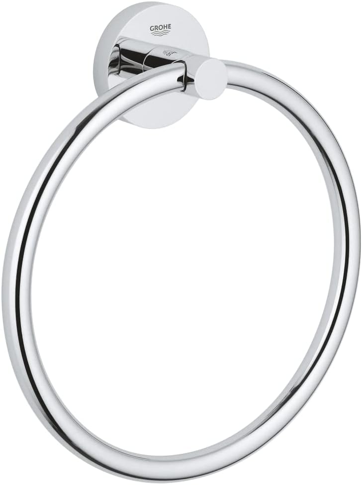 Grohe 40365001 Essentials Metal 7.48-in. Towel-Ring, Starlight Chrome