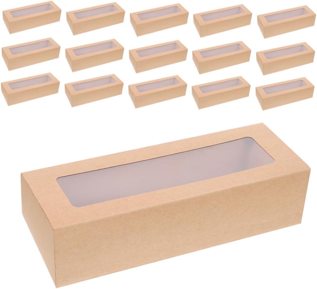 ABOOFAN 20pcs Clear Window Macaron Bakery Boxes Treat Boxes for Cookies Desserts and Cupcakes for Parties Bakeries and Special Occasions