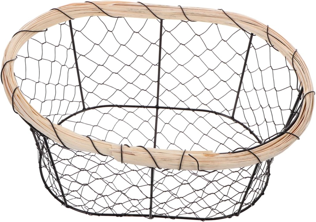 Ciieeo Rustic Iron Wire Bread Basket for Serving Storage Decor Harvest Basket Kitchen