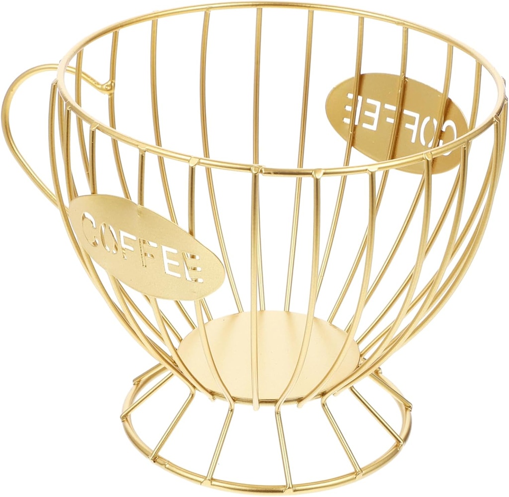 Coffee Holder Organizer for Capsules Stylish Iron Storage Basket for Home Office Coffee Stations Multi-purpose and Sugar Bag Holder