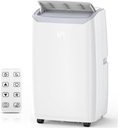 14000 BTU Portable Air Conditioner, 4-In-1 Energy Efficient Room Air Conditioner w/Remote/Fan/Dehumidifier, Cools Areas Up to 750 Sq. Ft. 24-Hour Timer for Living Room/Bedroom, White