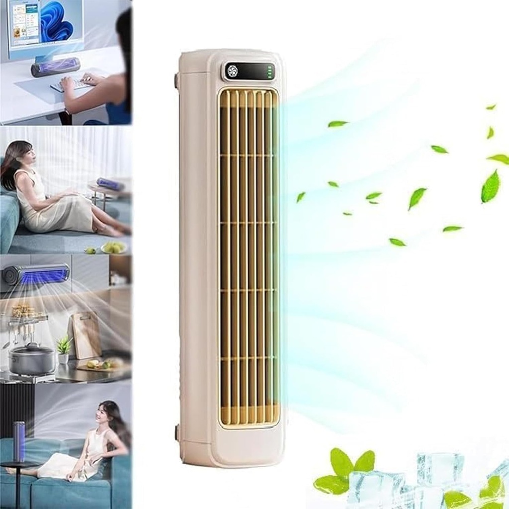 Cooling Ace Airconditioner , Portable Room Air Conditioners Portable Windowless Quiet, 3 Wind Speeds, Portable Air Conditioners USB charging, 24h Long-Lasting Battery Life -0203 ,Apricotwhite-25